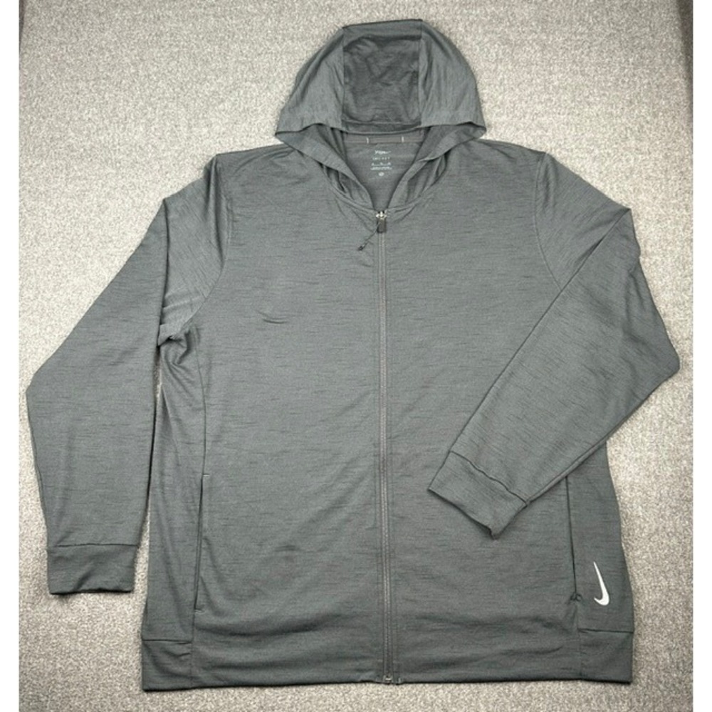 Nike Yoga Dri-FIT Full Zip Hoodie Mens XL Charcoal Gray Heather CZ2217-068